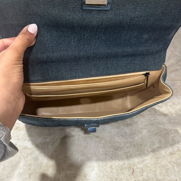 Chanel Mademoiselle top handle denim chocolate bar clutch - Picture 10 of 16